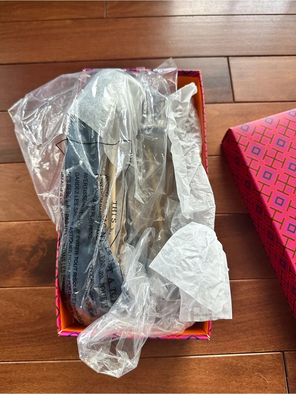 Tory Burch Navy Suede Crystal-Embellished Ballet Flats